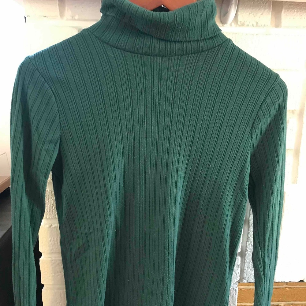 JCrew turtleneck, green, small